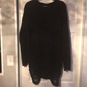 Distressed knit black sweater- NOT FOR SALE